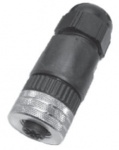 M12 5-Pole female Auxiliary Power Connector, screw, field attachable