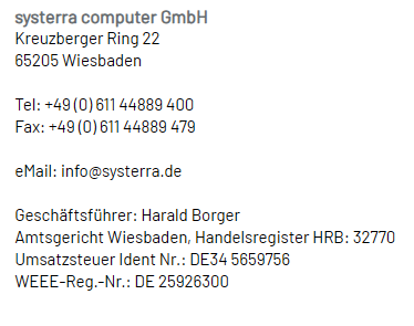 Impressum Screenshot