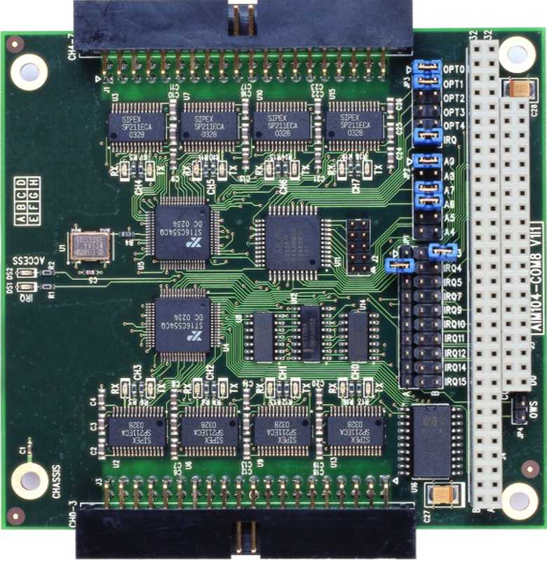 AIM104-COM8 PC/104 module with 8 Channel RS-232 