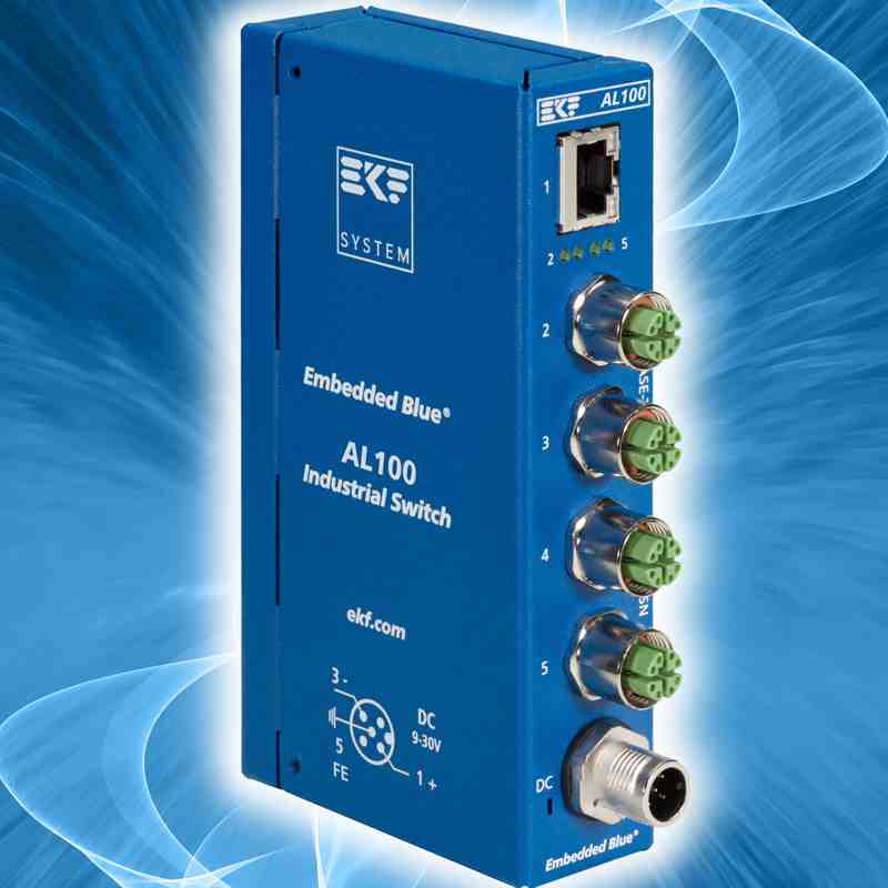 AL100 - Industrial scalable 5 to 15 Ports GbE Switch with M12-X Connectors