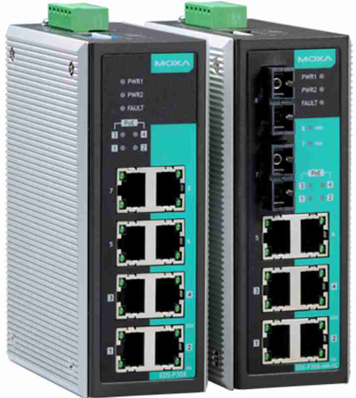 EDS-P308 Series - 8-port IEEE 802.3af PoE unmanaged Ethernet switch