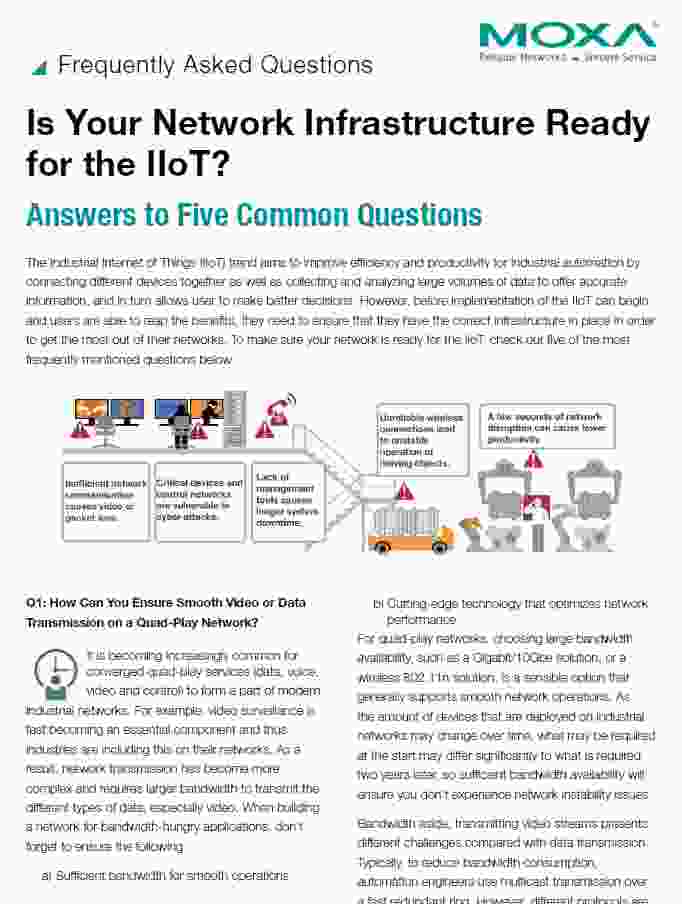 Frequently Asked Questions: Is Your Network Infrastructure Ready for the IIoT?