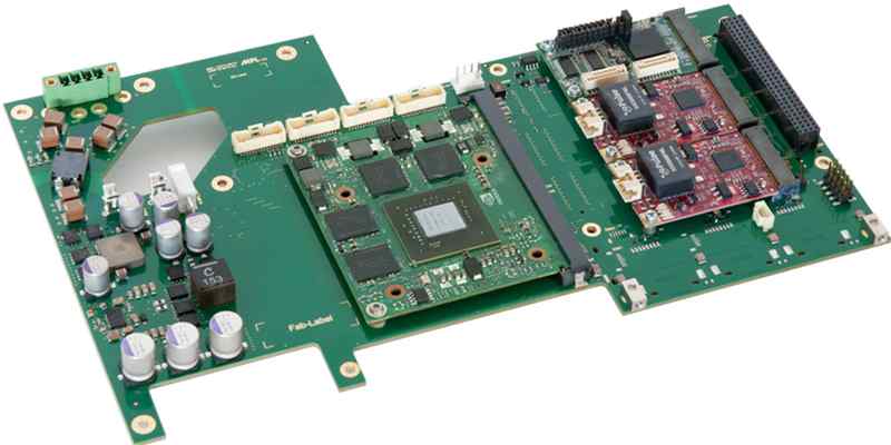 GRIP expansion card with a GeForce GTX 450M and three mPCIe Modules. The GRIP allows to configure your system according your needs.