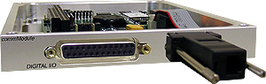 EFM104HR mounted in stackable IDAN Frame with RJ-11 Adapter