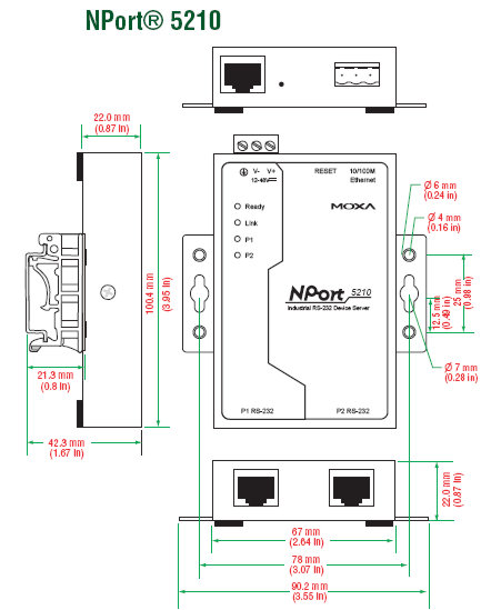 NPort® 5200 Series Drawing