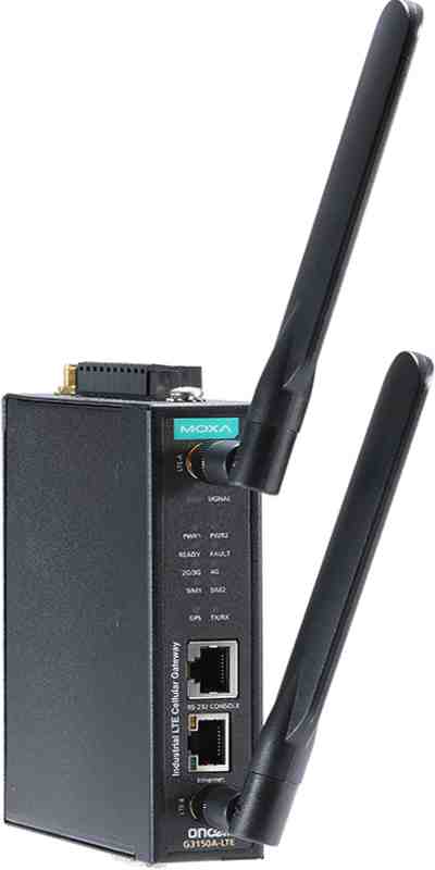OnCell G3150A-LTE Series Rugged LTE serial/Ethernet-to-cellular modem with Antennas