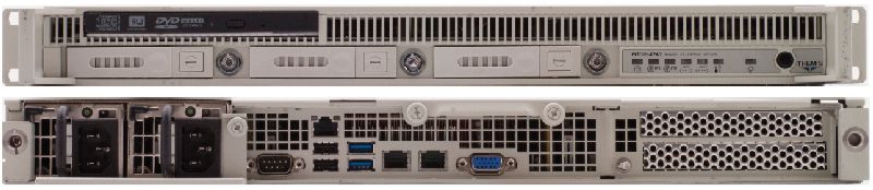 RES-XR5-1U-17Z-V4  - 1HE Rugged Server with Intel Xeon E5-2600v4 CPUs, 17 Inch Depth - front and rear view