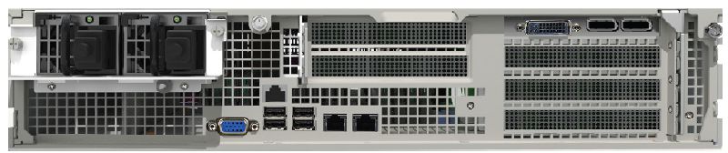 RES-XR5-2U - Rear view with six horzontal PCIe Slots