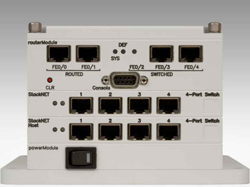 StackNET® configuration with 2 switches and 1 router