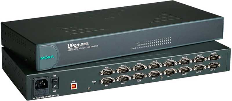 UPort 1600-16 - USB to 16-port RS-232 or RS-232/422/485 Serial Hub