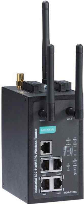 WDR-3124A  - Industrial 802.11n/HSPA Wireless Router for Both WLAN, WWAN Connectivity