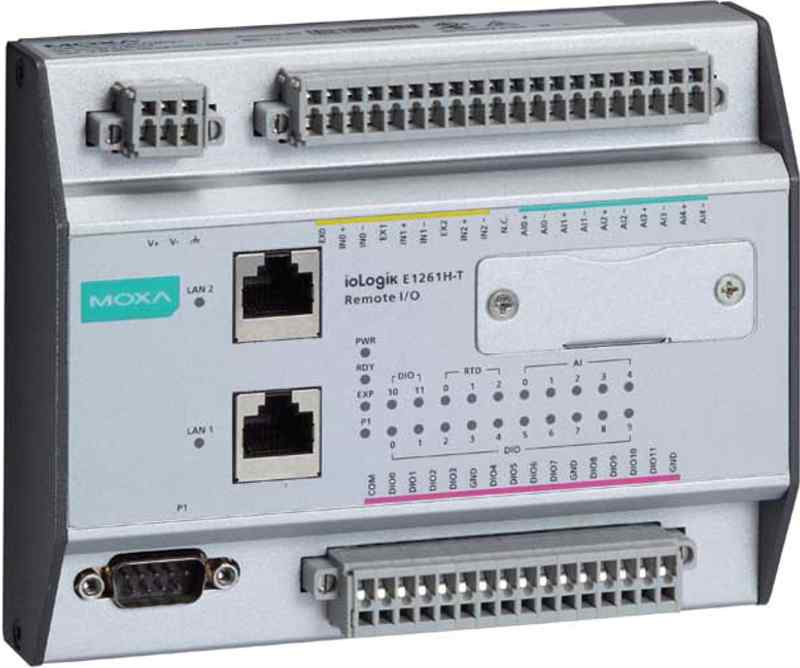 ioLogik E1261H - Rugged Ethernet I/O Module with 12 DIOs, 5 AIs, and 3 RTDs