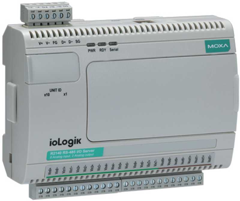 ioLogik R2140 - RS-485 remote I/O with 8 analog inputs and 2 analog outputs